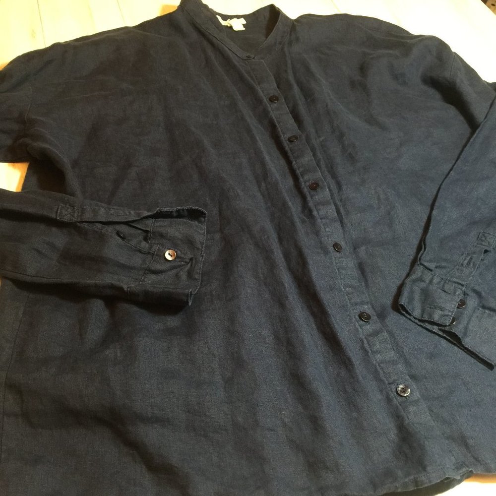 CLOSET CLOSING SALE! Eileen Fisher Organic Linen Button Down Blouse XS